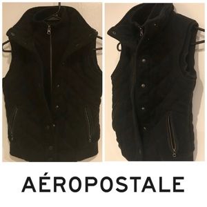 Aeropostale women’s black zipper snap closure vest